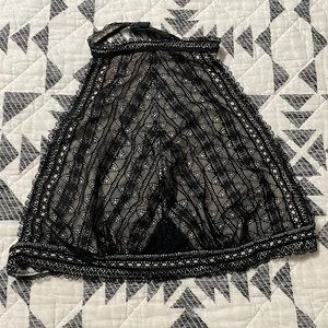 Black lace halter bra.